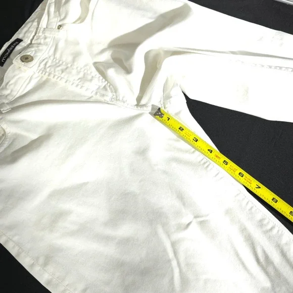 MONFRERE Jeans Womens 32 White Denim Straight Leg Blanc Wash Premium Designer - Picture 4 of 13